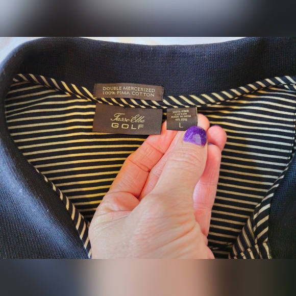 Tasso Elba Striped Golf Shirt β³ (Large) π©Άππ€ - Picture 7 of 16